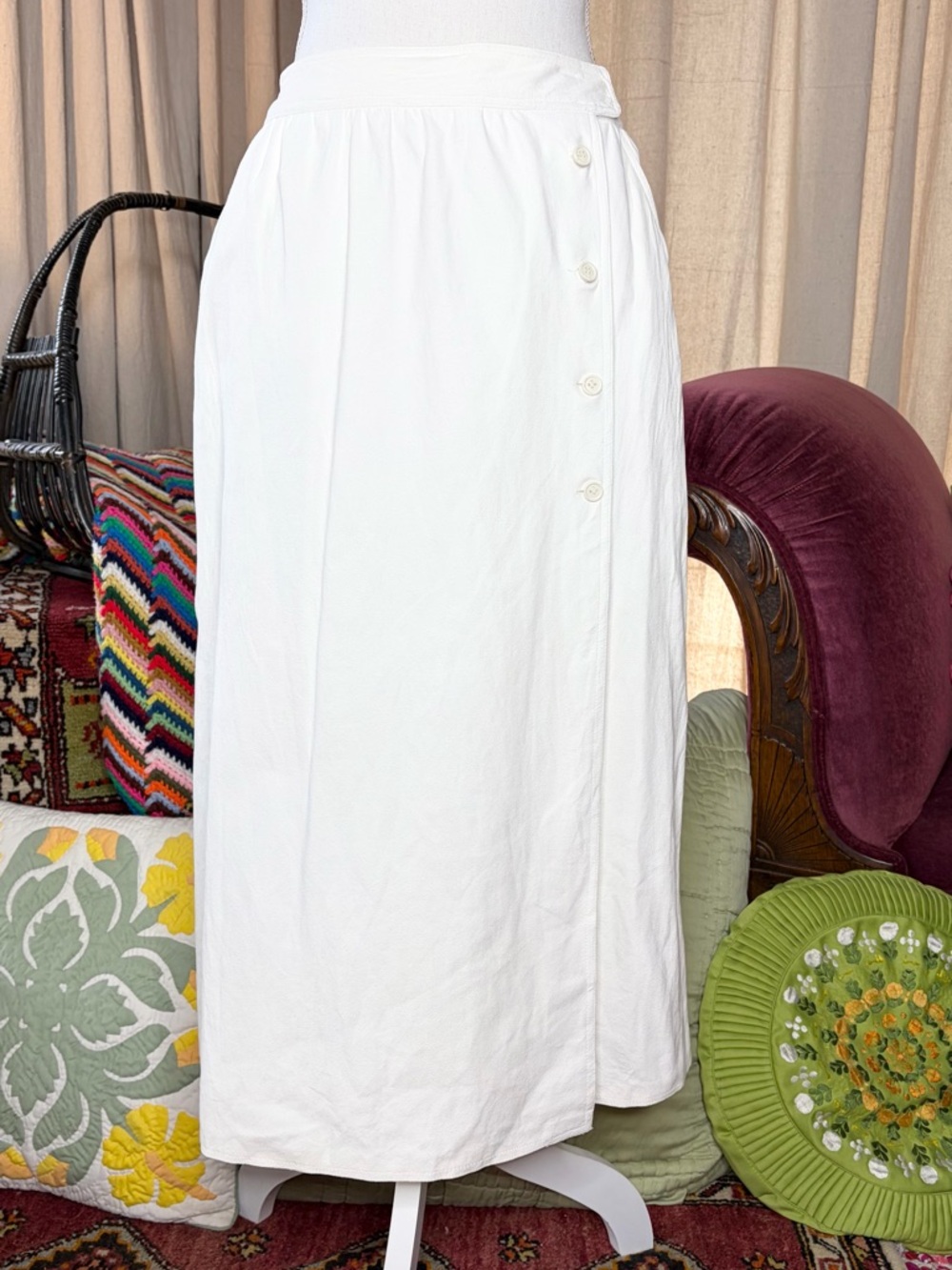 70s Cream Ultrasuede Skirt
